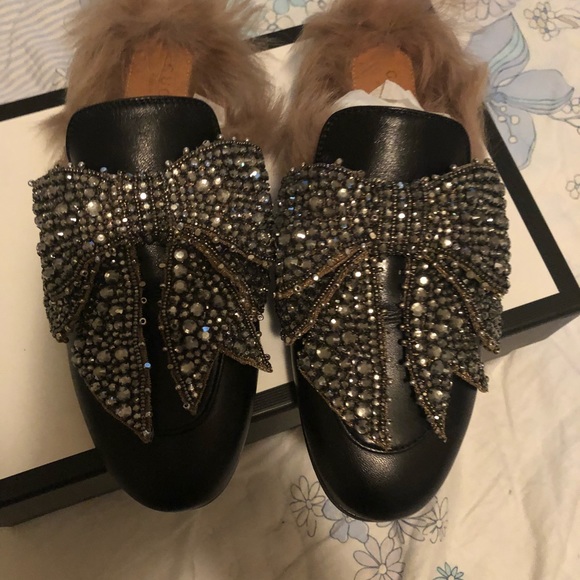 Gucci Princetown Fur Loafers 36 6 - Picture 2 of 5